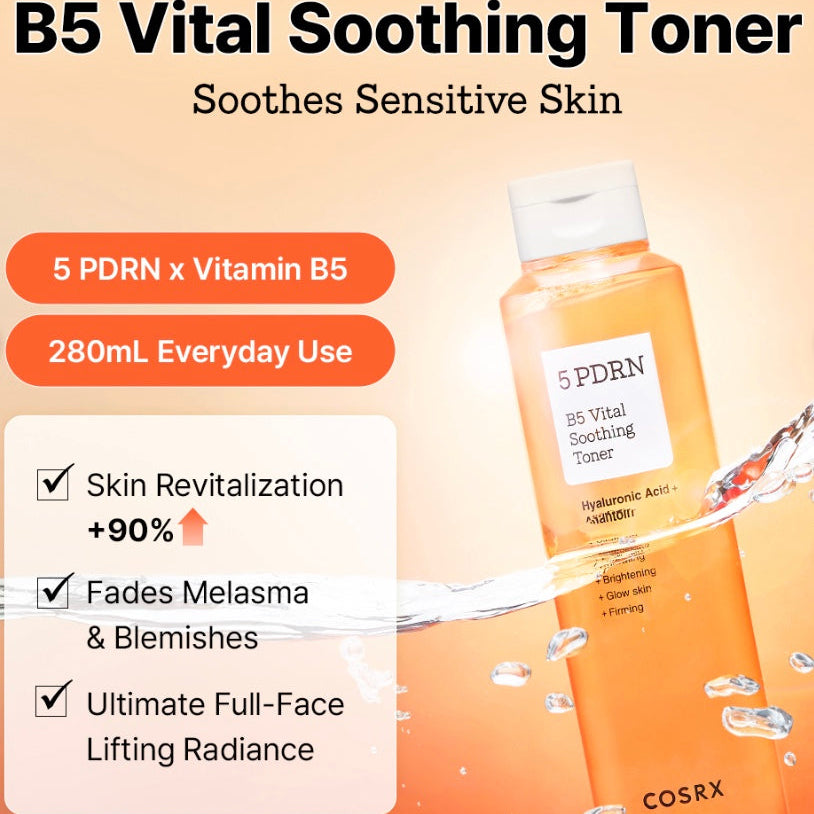 Nomierinošs toniks ar PDRN un pantenolu Cosrx 5 PDRN B5 Vital Soothing Toner