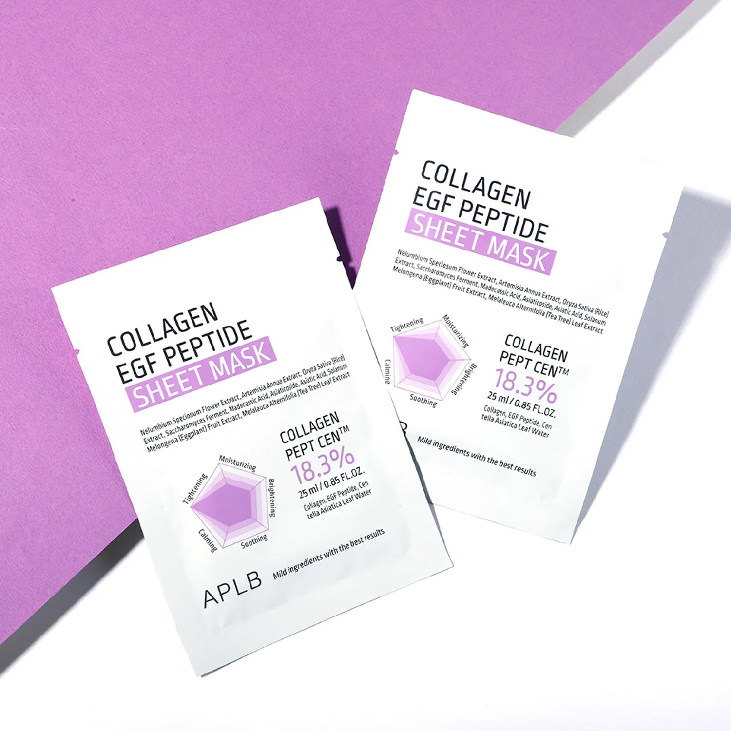 Atjaunojoša sejas maska ar kolagēnu un peptīdiem APLB Collagen EGF Peptide Sheet Mask
