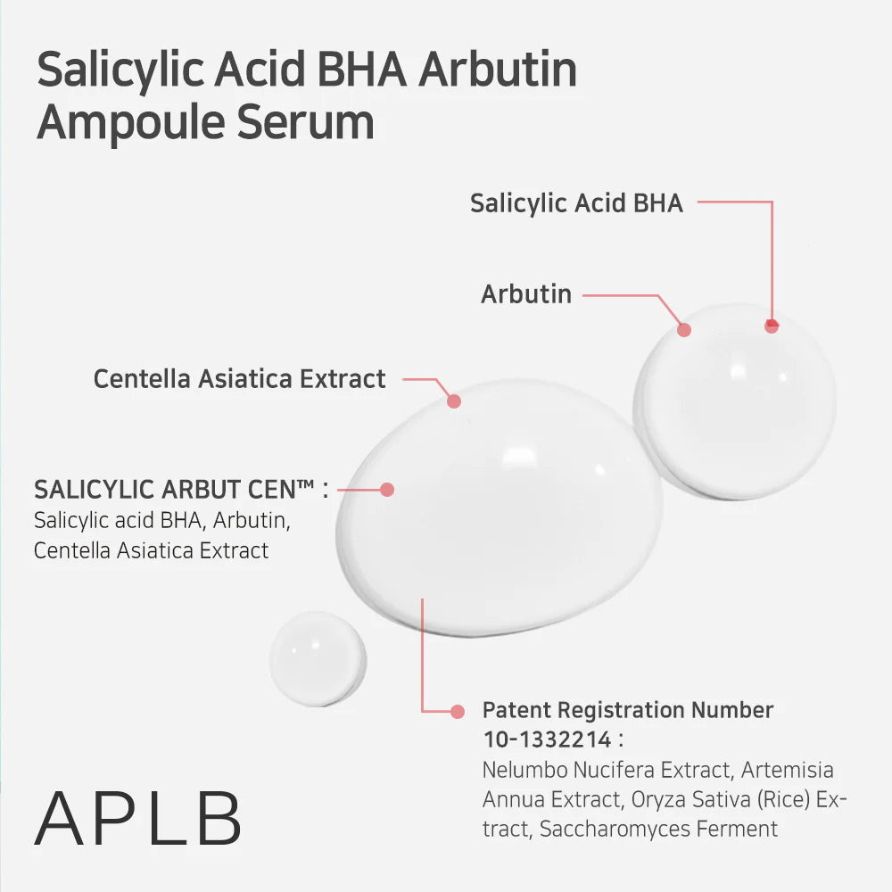 Balinošs serums sejai ar salicilskābi un arbutīnu APLB Salicylic Acid BHA Arbutin Ampoule Serum