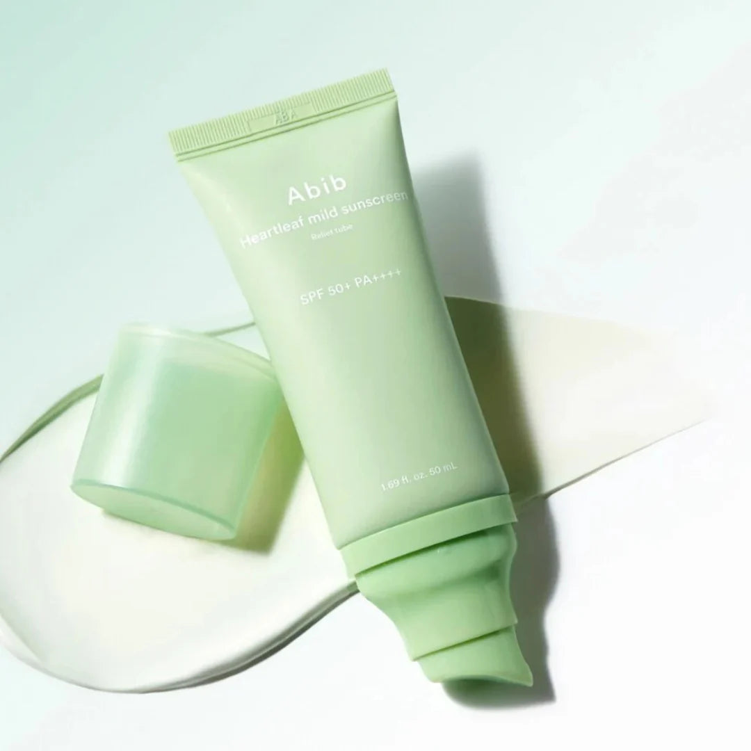 Nomierinošs saules aizsargkrēms Abib Heartleaf Mild Sunscreen Relief Tube
