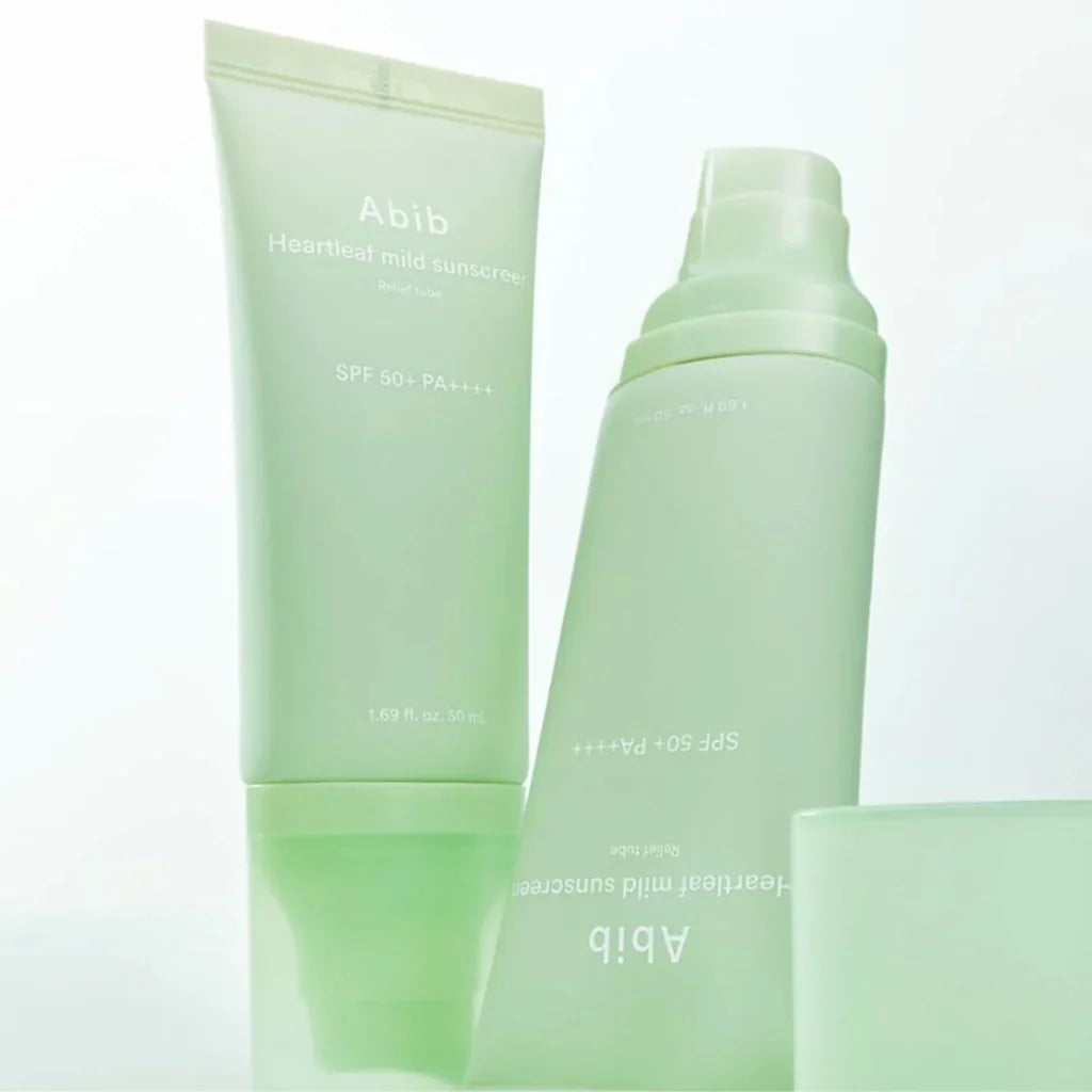 Nomierinošs saules aizsargkrēms Abib Heartleaf Mild Sunscreen Relief Tube
