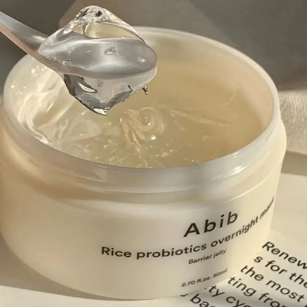 Ādas aizsargbarjeru stiprinoša nakts gelveida maska ar probiotiķiem Abib Rice Probiotics Overnight Mask Barrier Jelly
