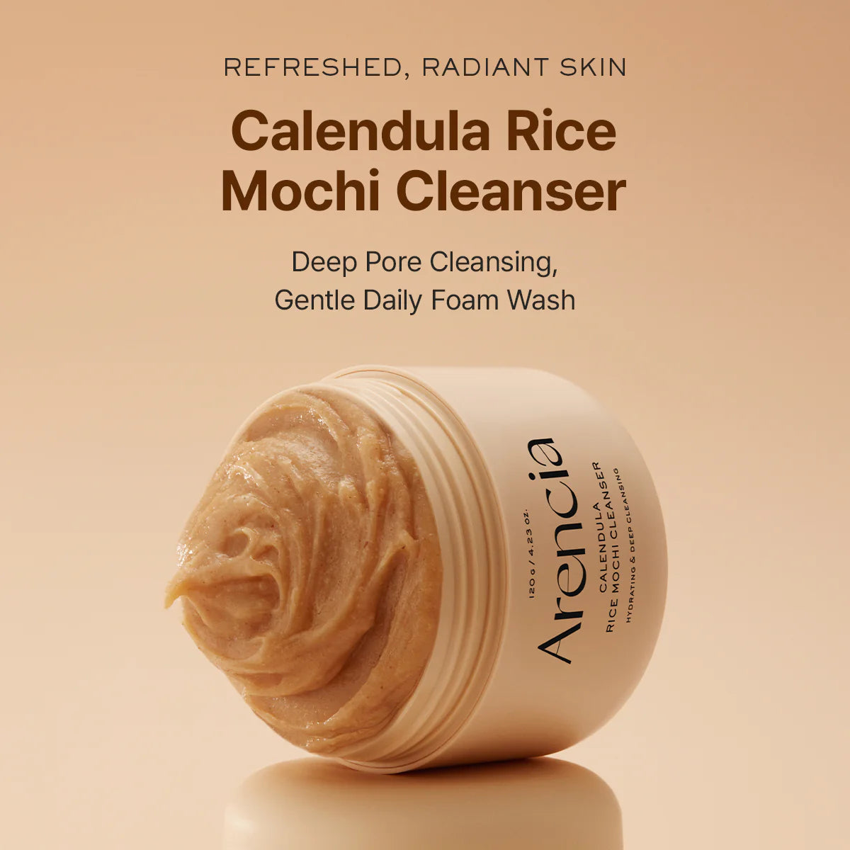 Attīrošs līdzeklis ar kliņģerīšu un rīsu ekstraktiem Arencia Calendula Rice Mochi Cleanser