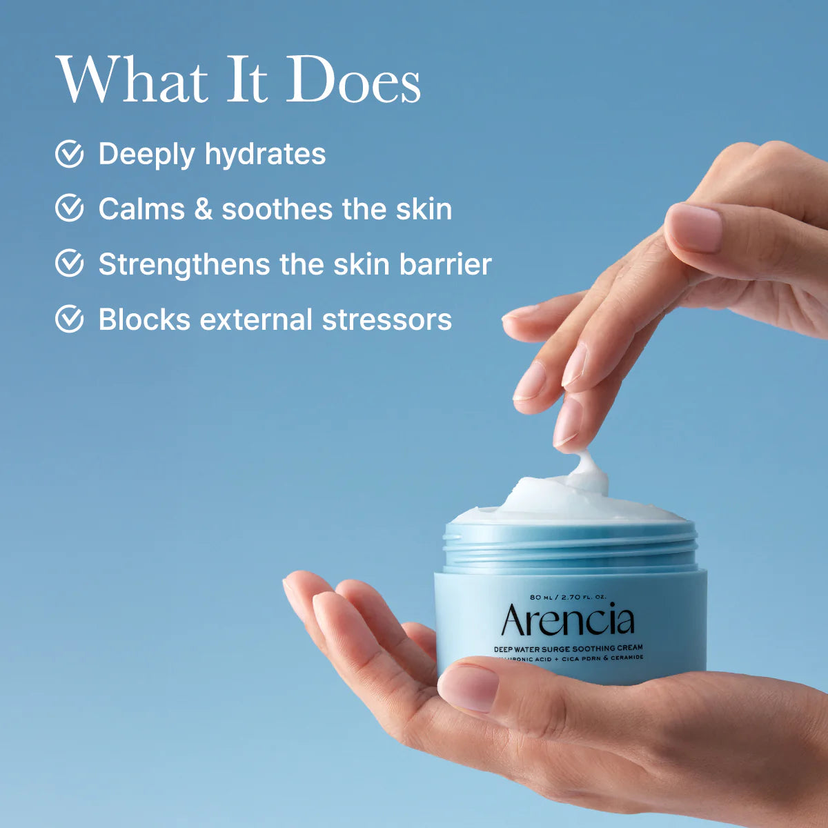Nomierinošs un atjaunojošs krēms ar PDRN Arencia Deep Water Surge Soothing Cream