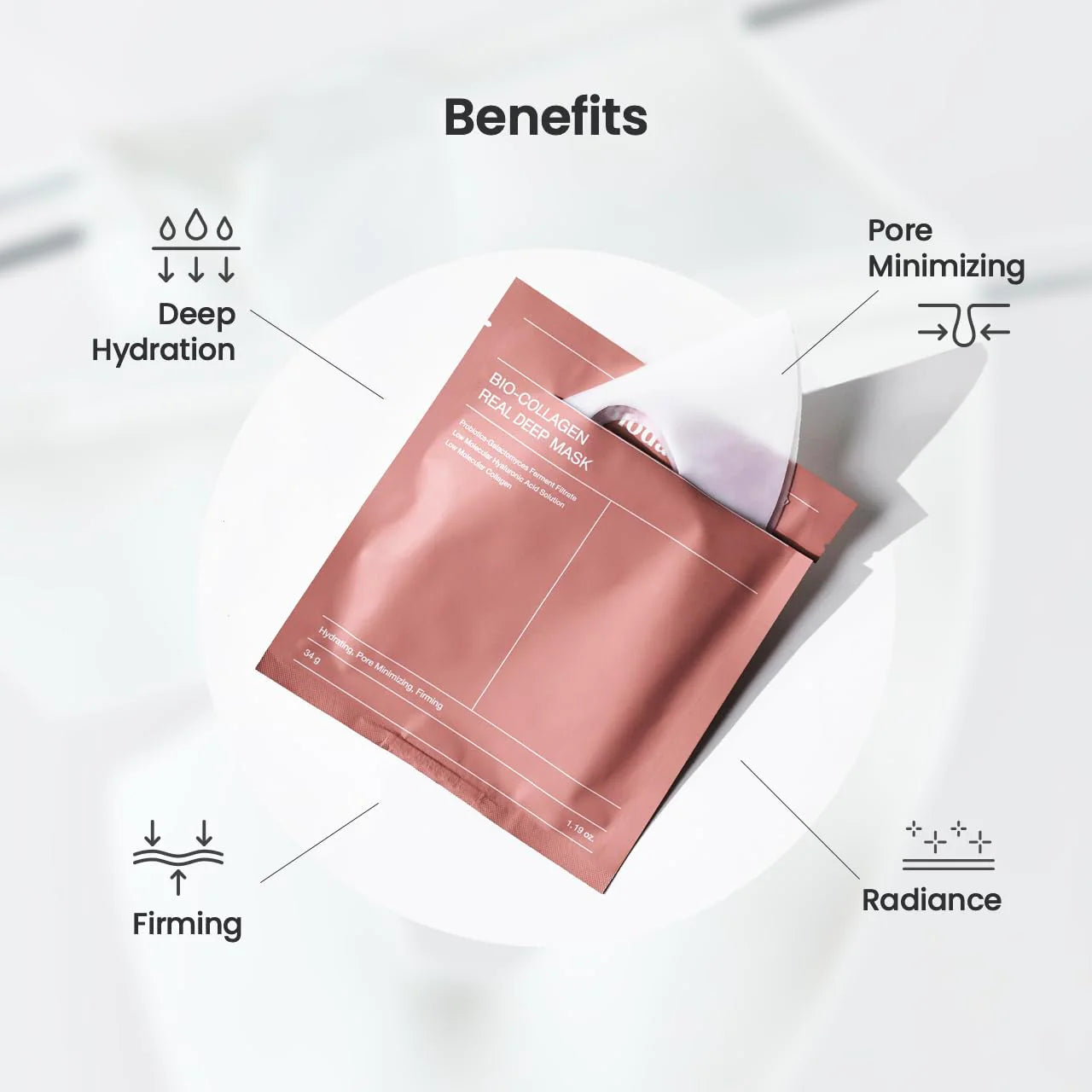 Nakts hidrogela maska ar kolagēnu Biodance Bio-Collagen Real Deep Mask