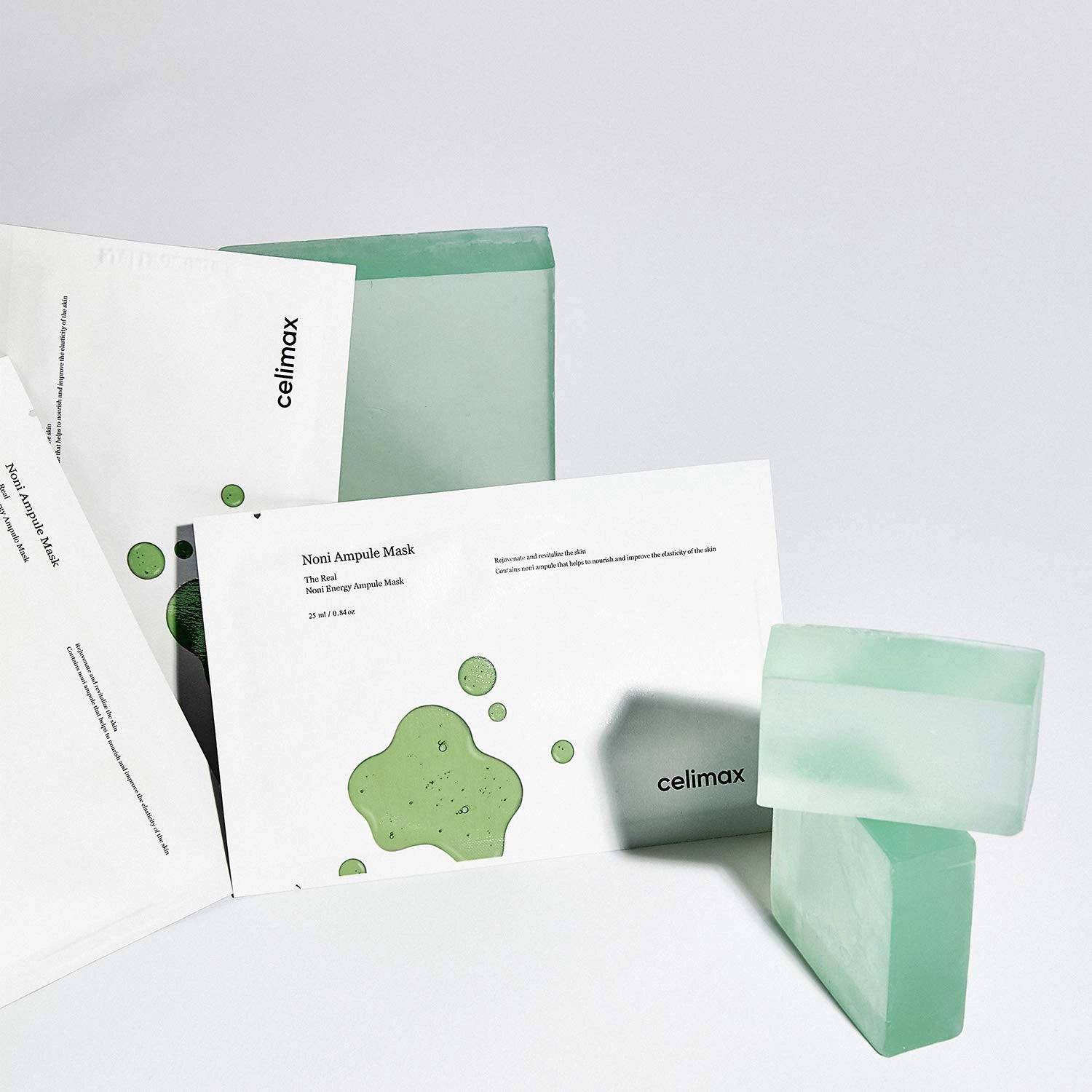 Auduma maska ar noni ogām elastības piešķiršanai Celimax The Real Noni Energy Ampoule Mask