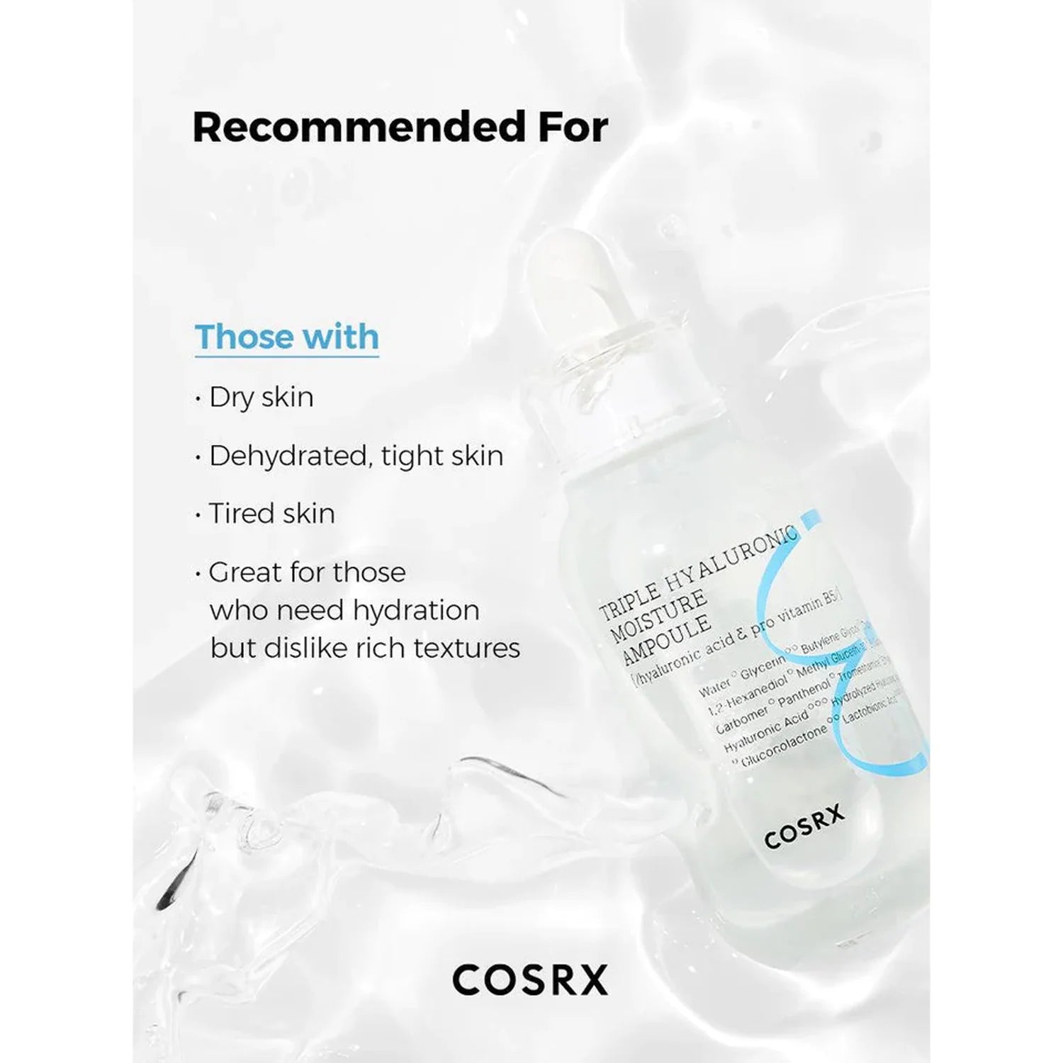Dziļi mitrinoša ampula Cosrx Hydrium Triple Hyaluronic Moisture Ampoule