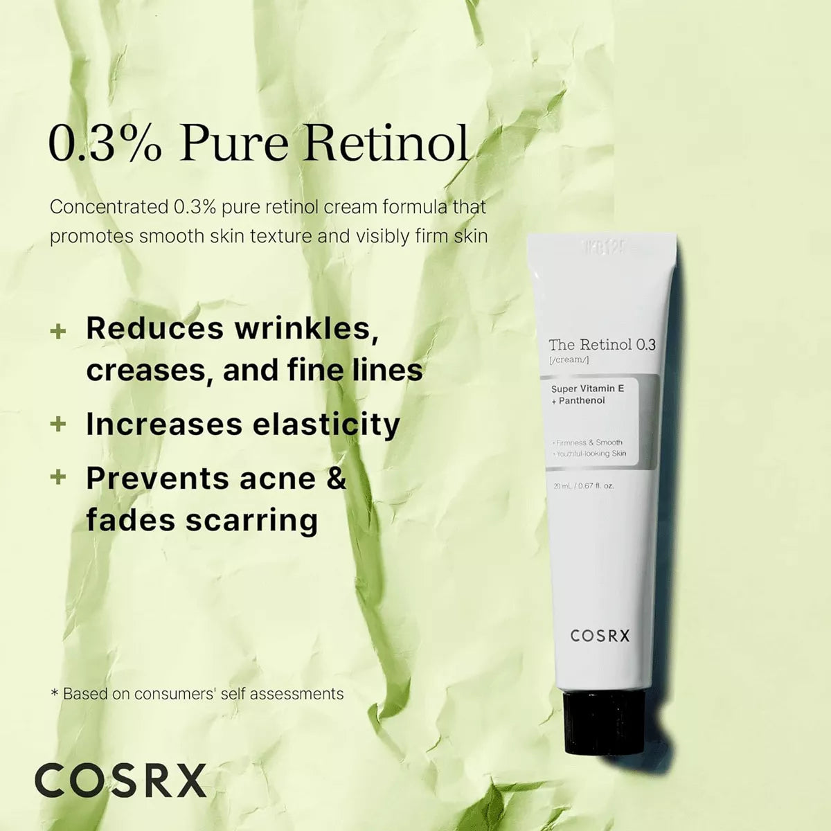 Pretnovecošanās krēms ar 0,3% retinola Cosrx The Retinol 0.3 Cream