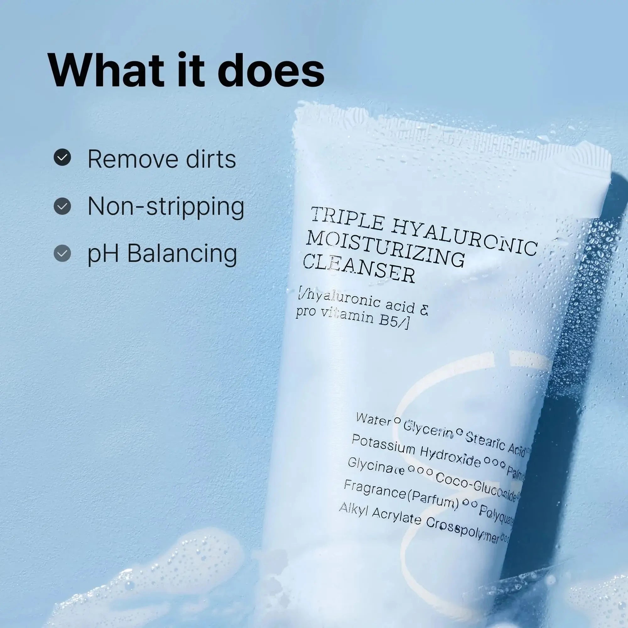 Attīrošas putas ar hialuronskābes kompleksu Cosrx Hydrium Triple Hyaluronic Moisturizing Cleanser