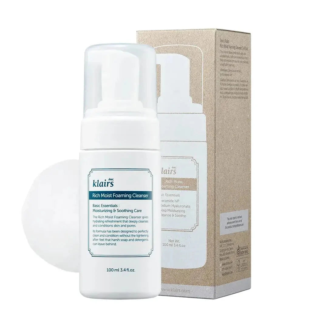 Mitrinošas skābekļa putiņas sejas mazgāšanai Dear Klairs Rich Moist Foaming Cleanser