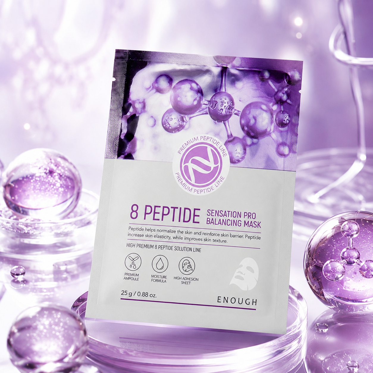 Lokšņu maska ar peptīdiem Enough 8 Peptide Sensation Pro Balancing Mask