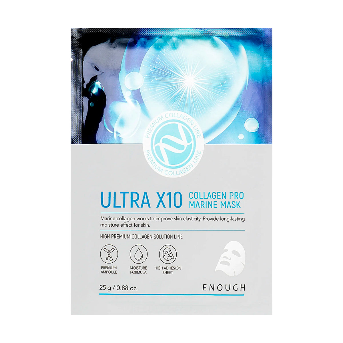 Mitrinoša lokšņu maska Enough Ultra X10 Collagen Pro Marine Mask