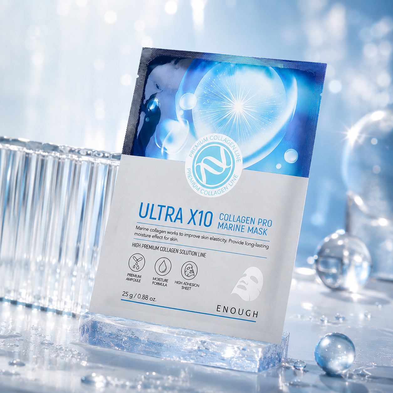 Mitrinoša lokšņu maska Enough Ultra X10 Collagen Pro Marine Mask