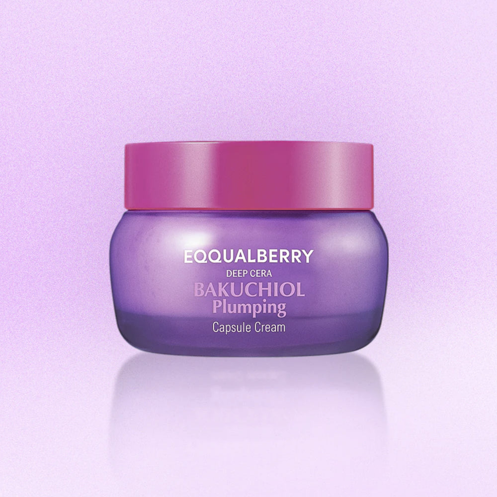 Nostiprinošs krēms ar bakučiolu EQQUALBERRY Bakuchiol Plumping Capsule Cream