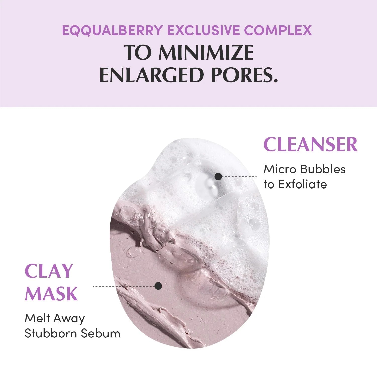 Poras attīrošs gels sejas mazgāšanai EQQUALBERRY Purple Rice Pore Purifying Pack Cleanser