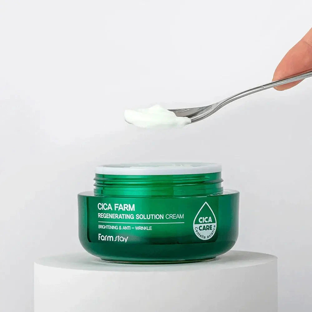 Atjaunojošs krēms sejai ar Āzijas Centellas ekstraktu Farmstay Cica Farm Regenerating Solution Cream