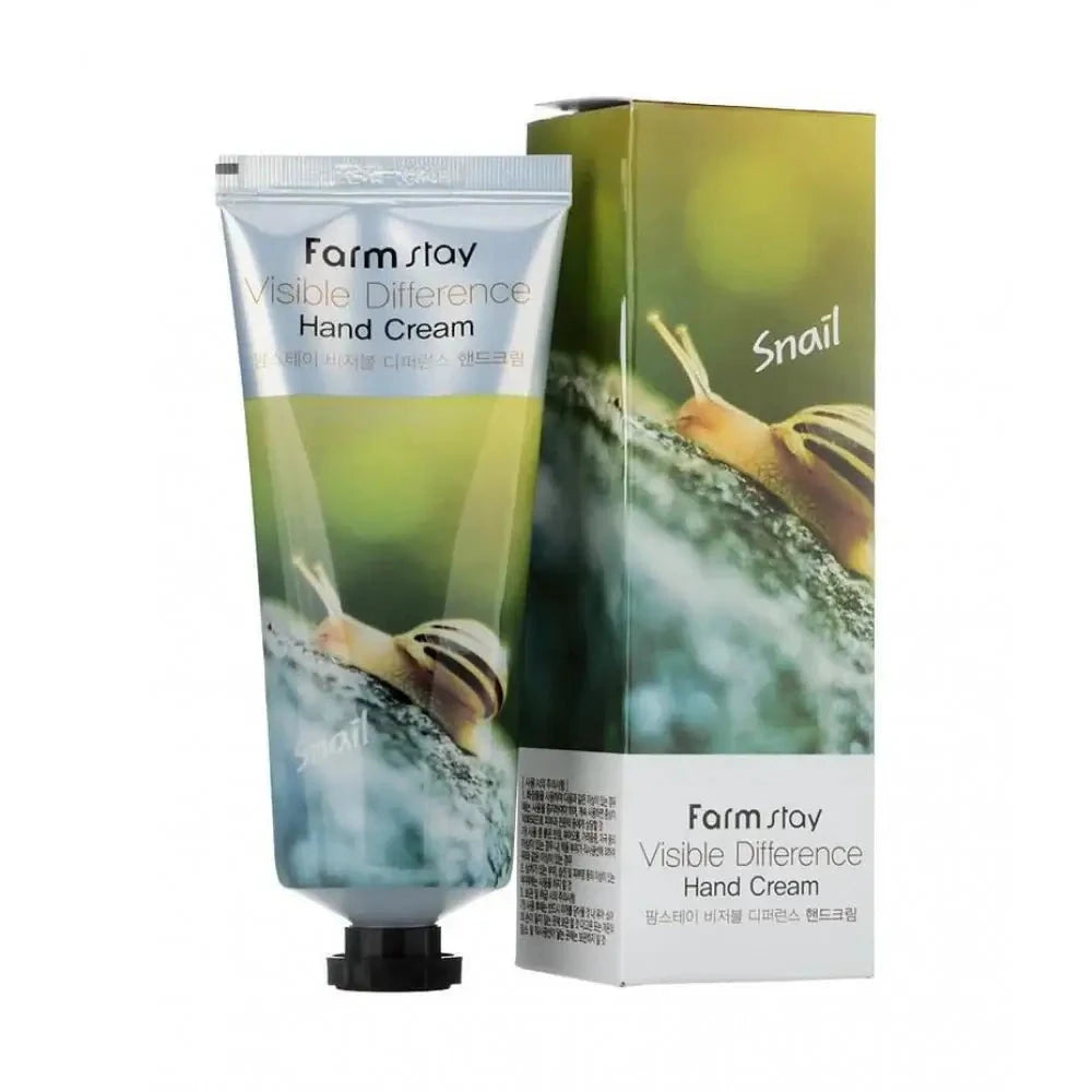 Roku krēms ar gliemežu gļotu filtrātu Farmstay Visible Difference Snail Hand Cream