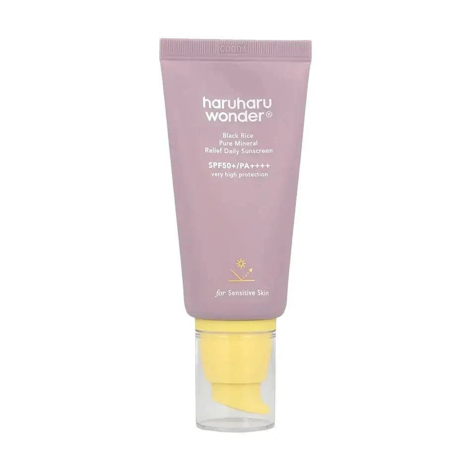 Saules aizsargkrēms ar melnajiem rīsiem Haruharu Wonder Black Rice Pure Mineral Relief Daily Sunscreen