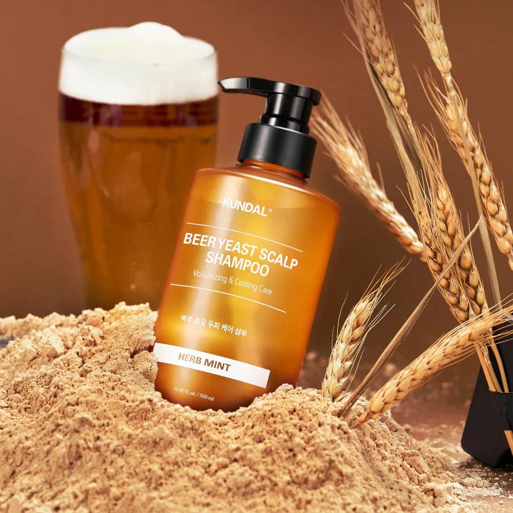 Atsvaidzinošs šampūns Kundal Beer Yeast Scalp Shampoo Herb Mint
