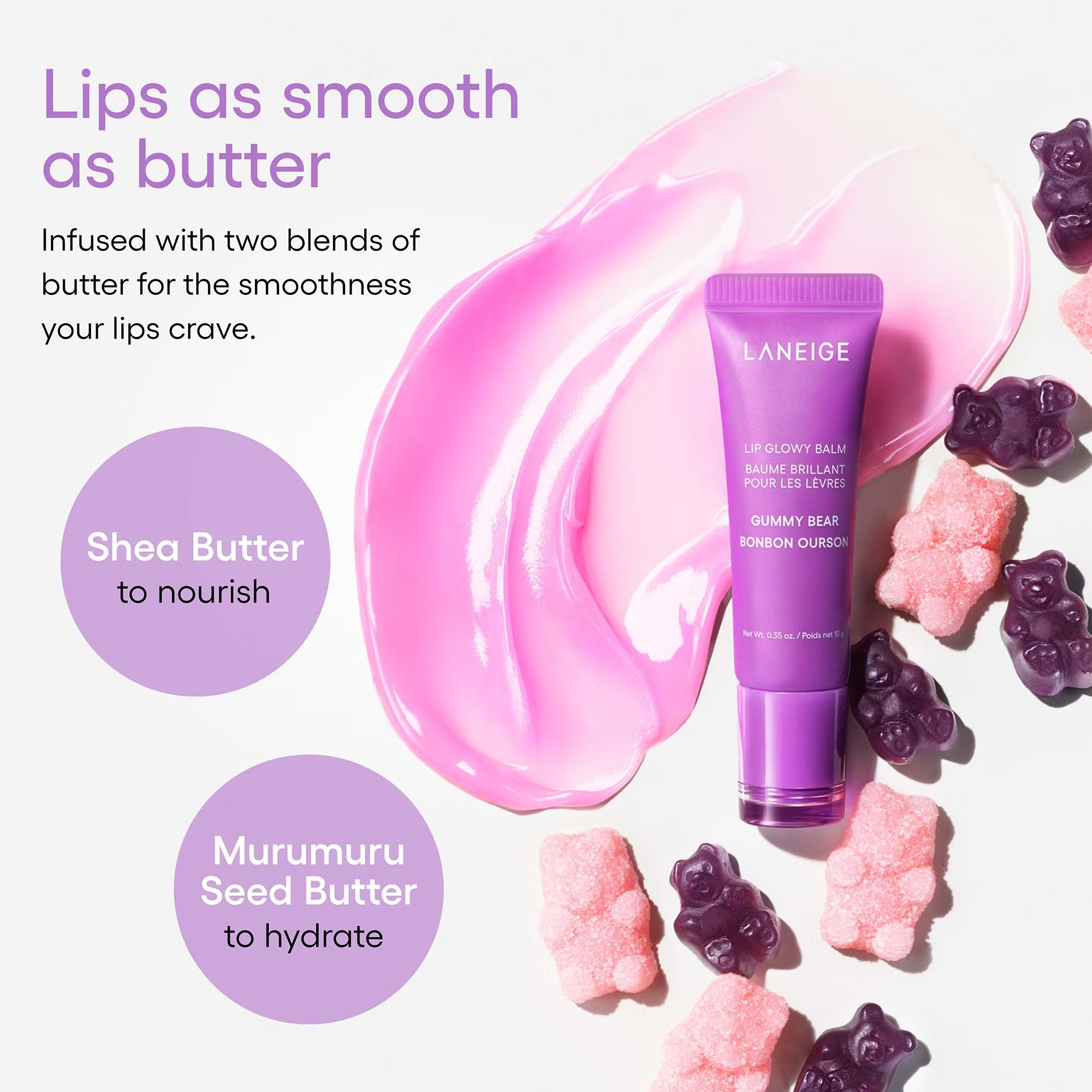 Mitrinošs lūpu balzams Laneige Lip Glowy Balm Gummy Bear
