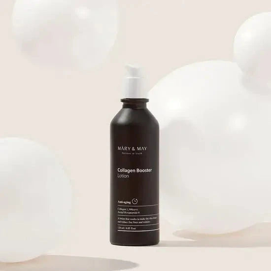 Pretnovecošanas pastiprinošs losjons ar kolagēnu un peptīdiem MARY&MAY Collagen Booster Lotion