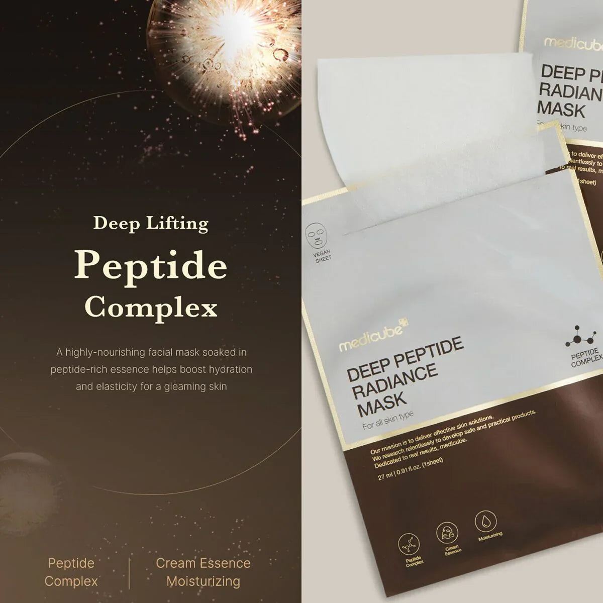 Peptīdu auduma maska mirdzumam Medicube Deep Peptide Radiance Mask