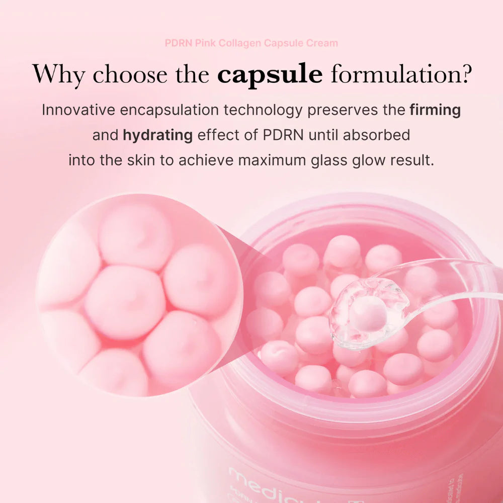 Kapsulu liftinga krēms ādas tvirtumam Medicube PDRN Pink Collagen Capsule Cream