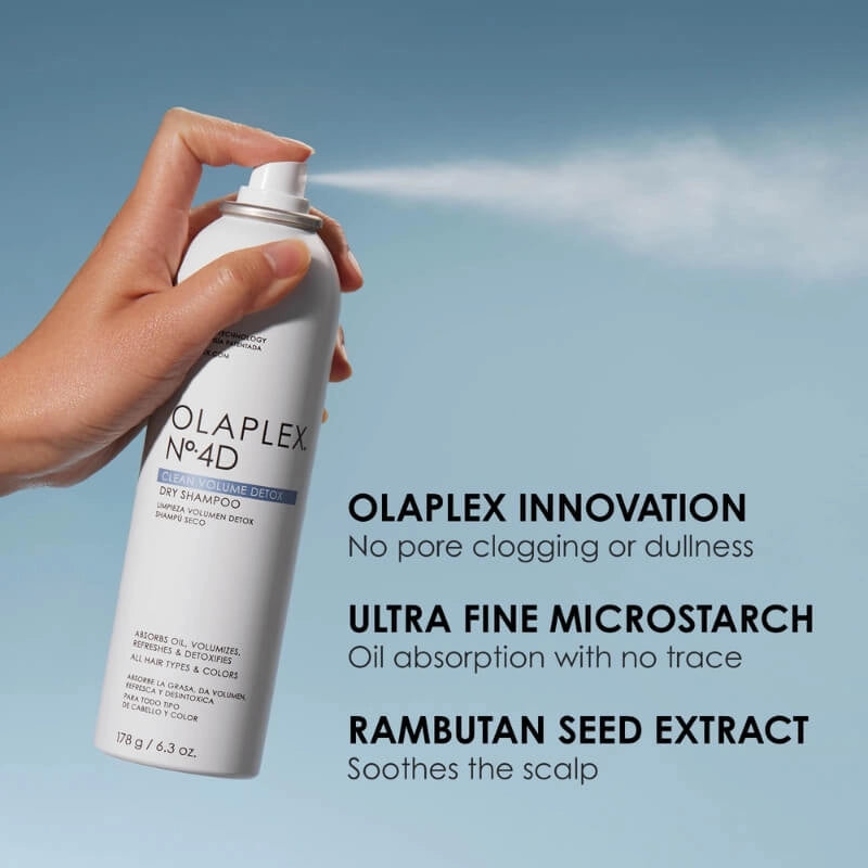 Sausais šampūns apjomam un svaigumam Olaplex No.4D Clean Volume Detox Dry Shampoo
