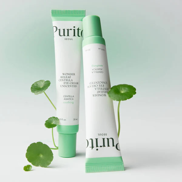 Atjaunojošs krēms priekš acu plakstiņiem ar peptīdiem un Gotu Kolu Purito Wonder Releaf Centella Eye Cream Unscented