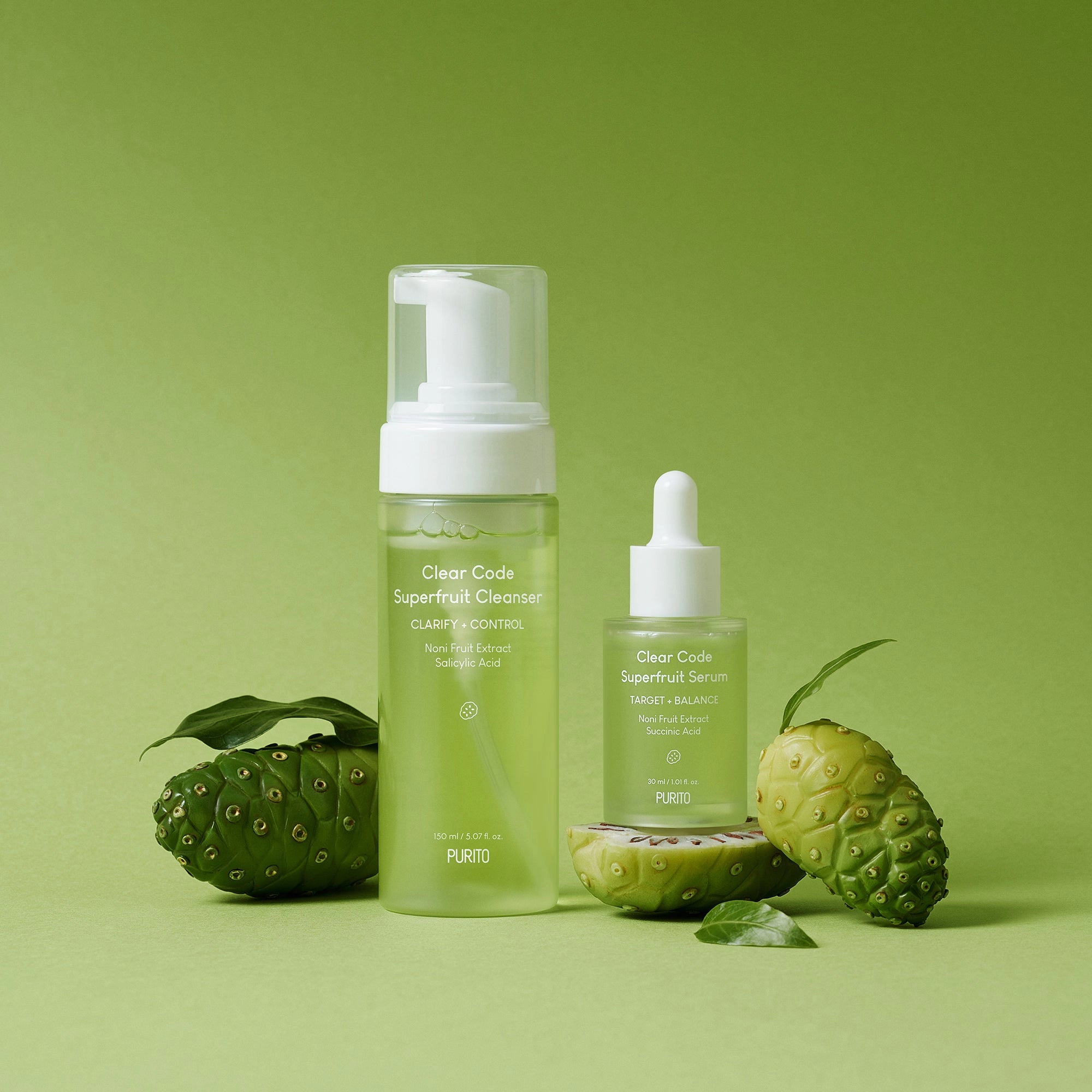 Pretiekaisuma sejas mazgāšanas putas Purito Clear Code Superfruit Cleanser