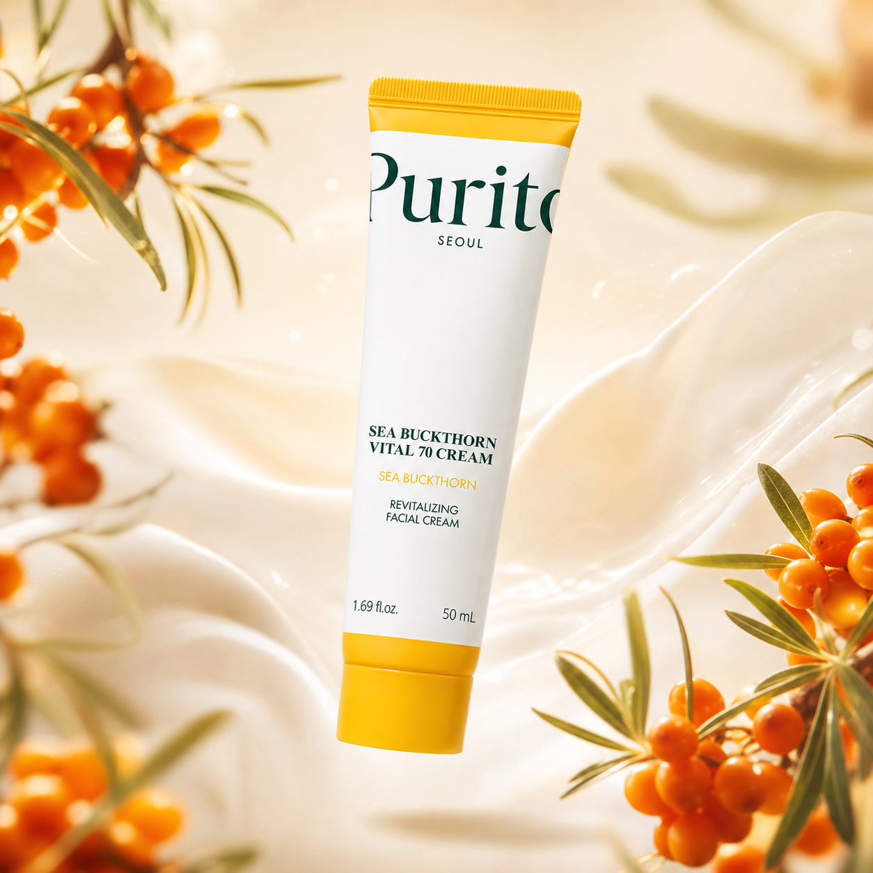 Vitamīnu krēms ar smiltsērkšķa ekstraktu Purito Sea Buckthorn Vital 70 Cream