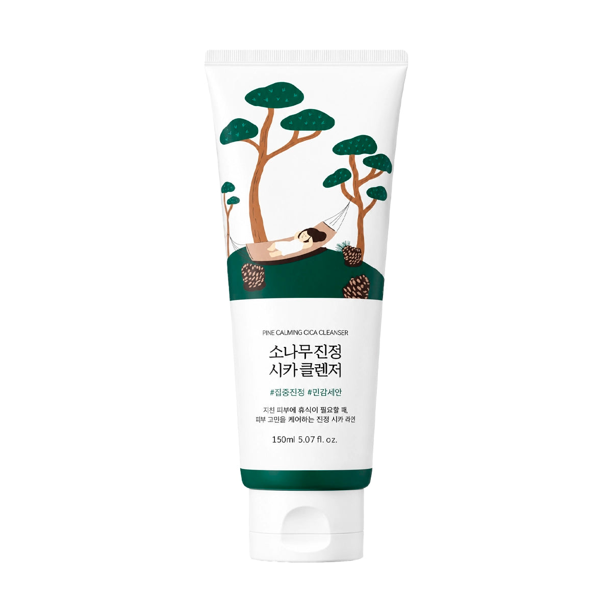 Nomierinošs sejas mazgāšanas līdzeklis Round Lab Pine Calming Cica Cleanser