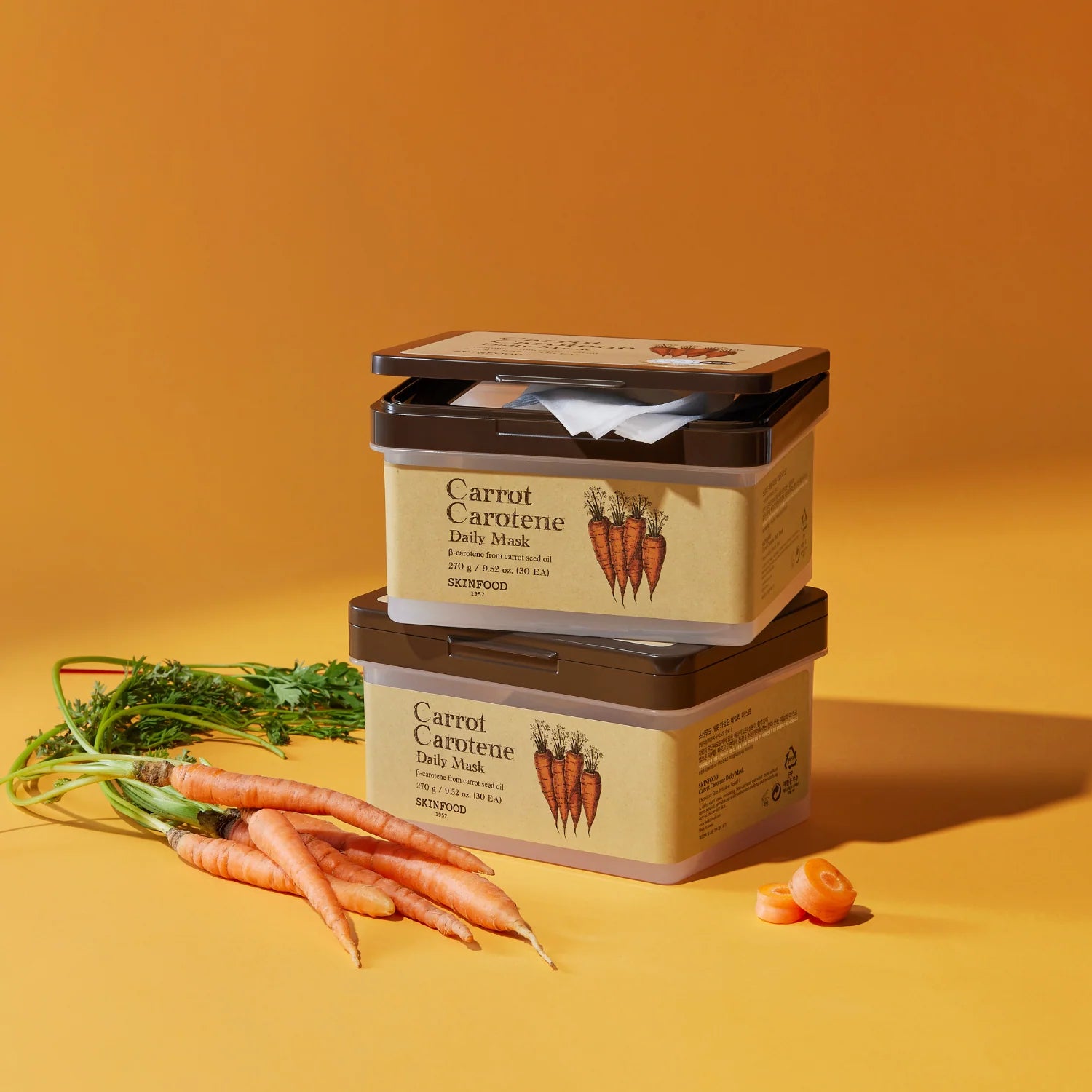 Lokšņu masku komplekts Skinfood Carrot Carotene Daily Mask