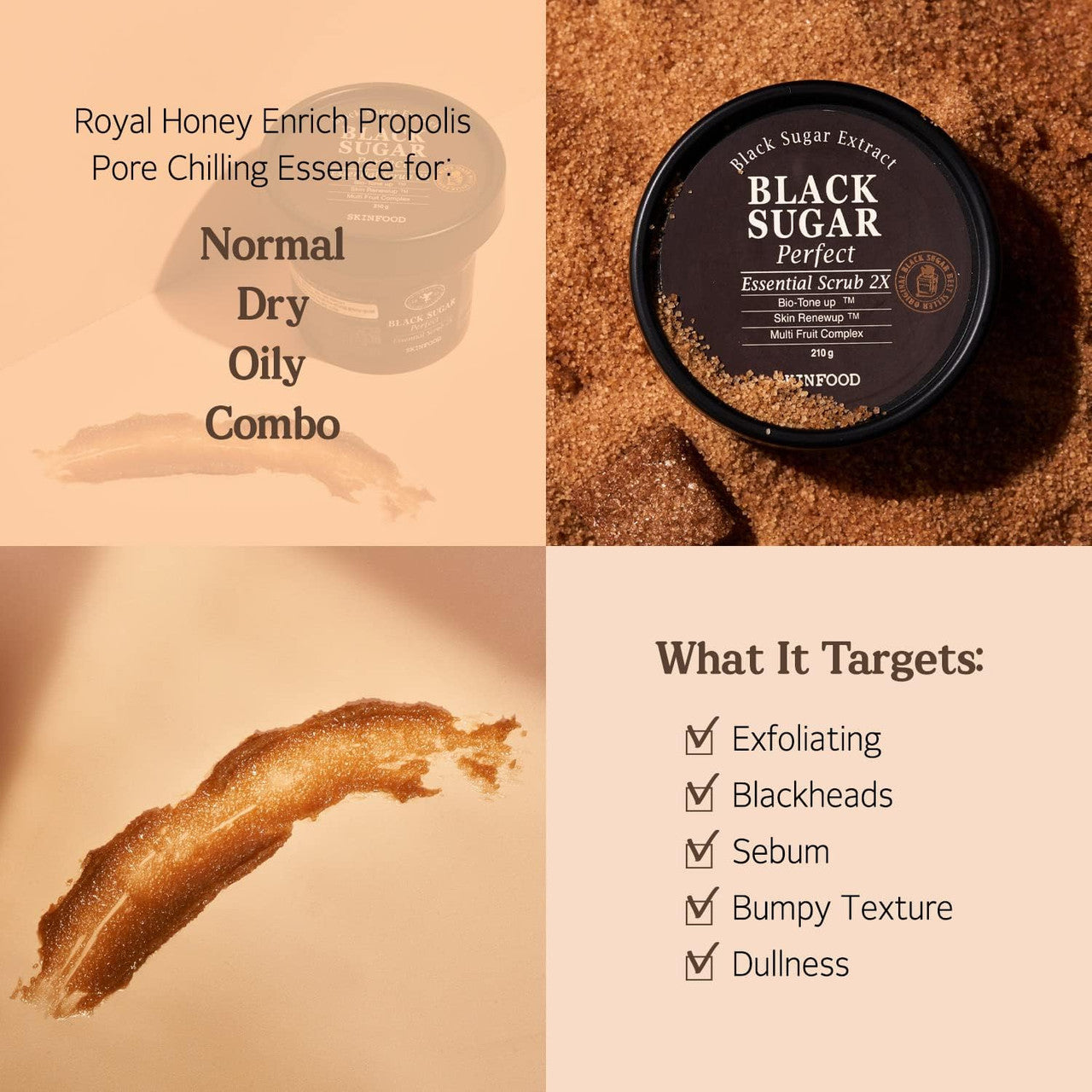 Sejas skrubis Skinfood Black Sugar Perfect Essential Scrub 2X