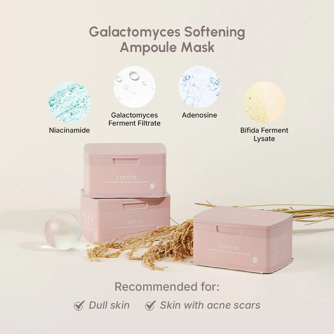 Ampulu auduma maskas TIRTIR Galactomyces Softening Ampoule Mask