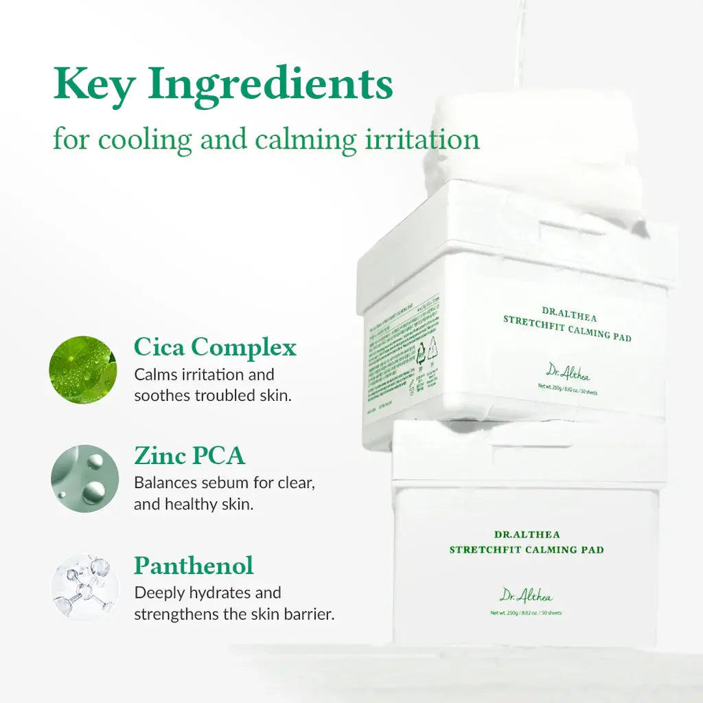 Nomierinoši sejas spilventiņi Dr. Althea Stretchfit Calming Pad