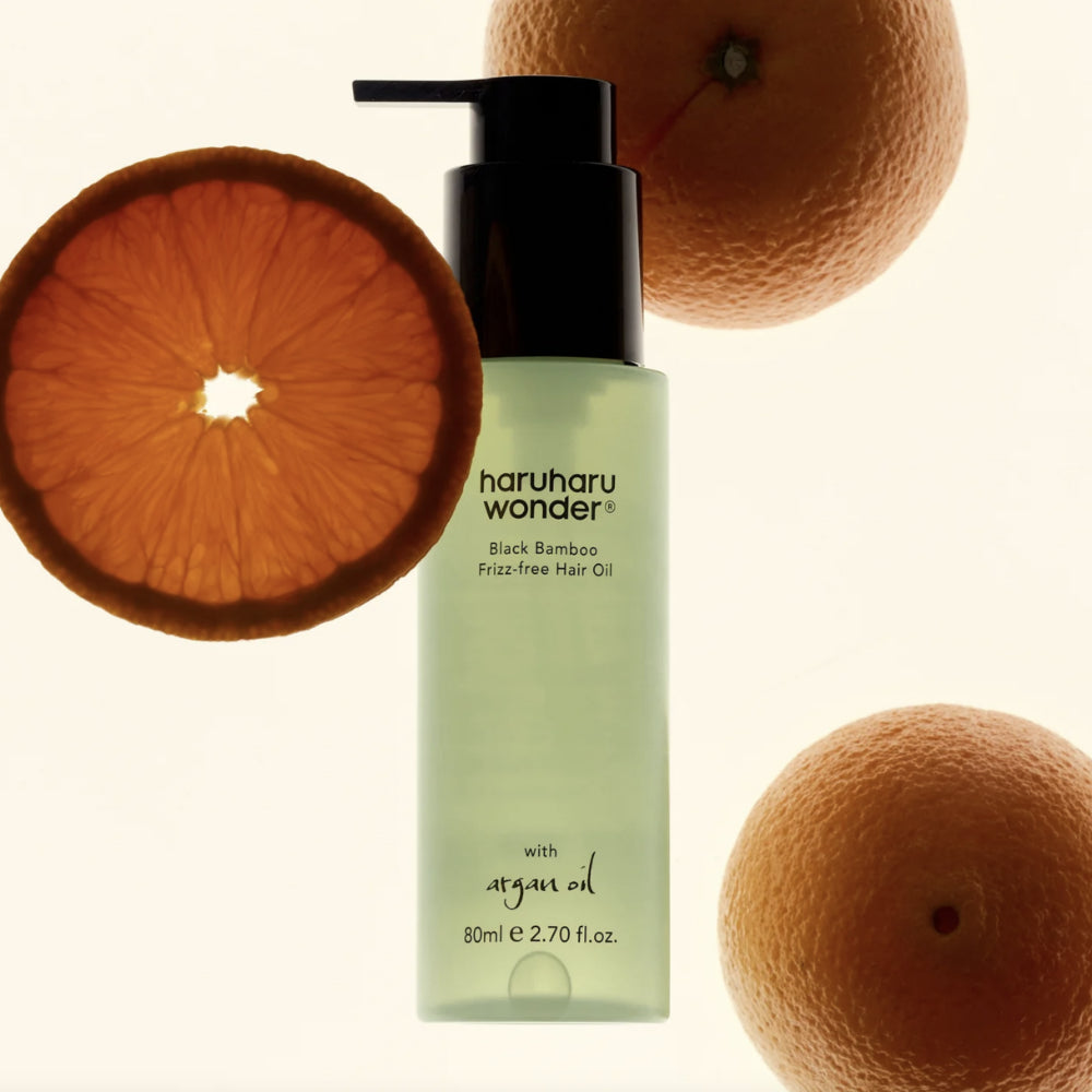 Matu eļļa pret pūkošanos Haruharu Wonder Black Bamboo Frizz-Free Hair Oil