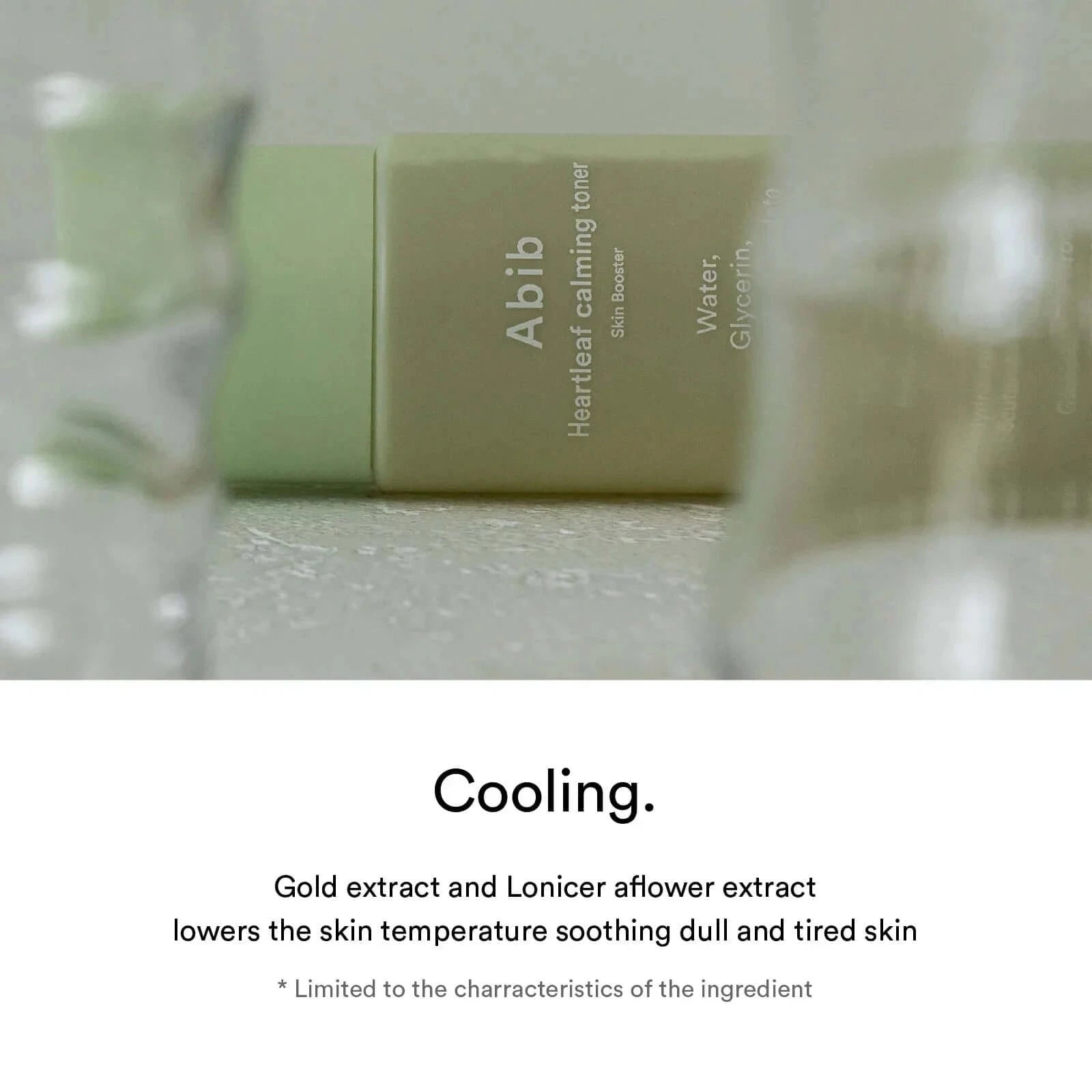 Nomierinošs toniks ar ķērsas ekstraktu Abib Heartleaf Calming Toner Skin Booster