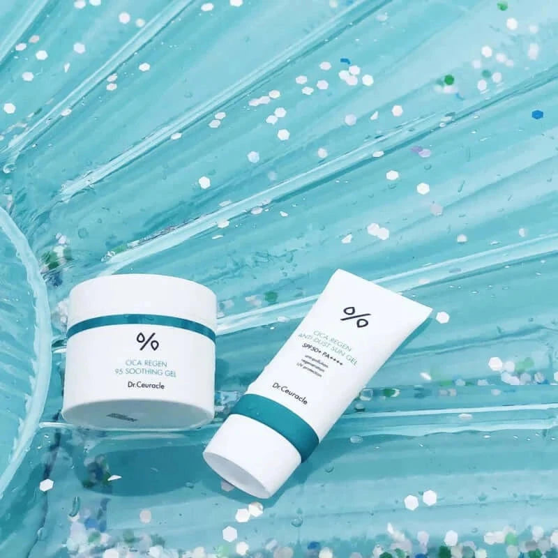 Atvēsinošs gels ar 95% Āzijas centellu jutīgai ādai Dr.Ceuracle Cica Regen 95 Soothing Gel
