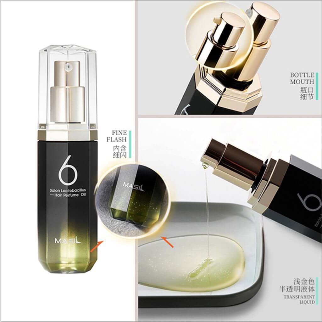 Mitrinoša parfimētā eļļa matiem Masil 6 Salon Lactobacillus Hair Parfume Oil Moisture