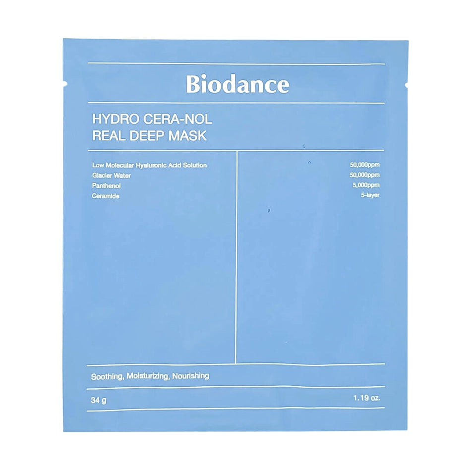 Nakts hidrogela maska ar keramīdiem ādas sausuma novēršanai Biodance Hydro Cera-Nol Real Deep Mask