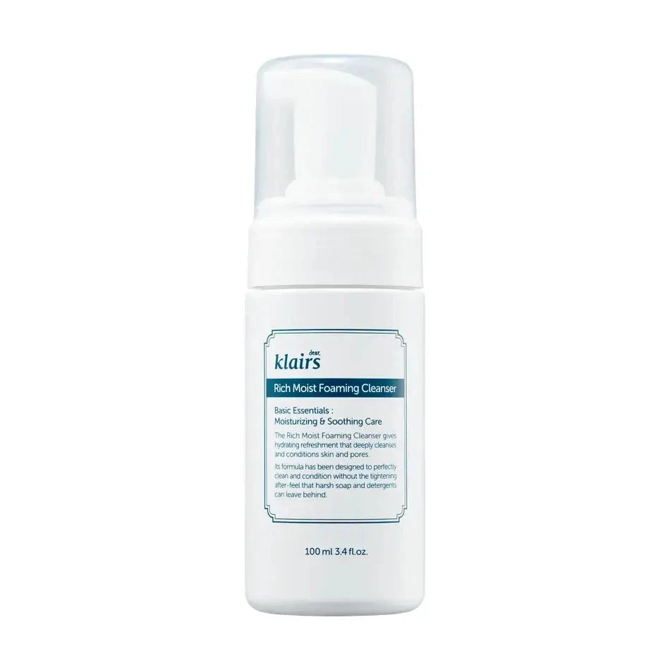 Mitrinošas skābekļa putiņas sejas mazgāšanai Dear Klairs Rich Moist Foaming Cleanser