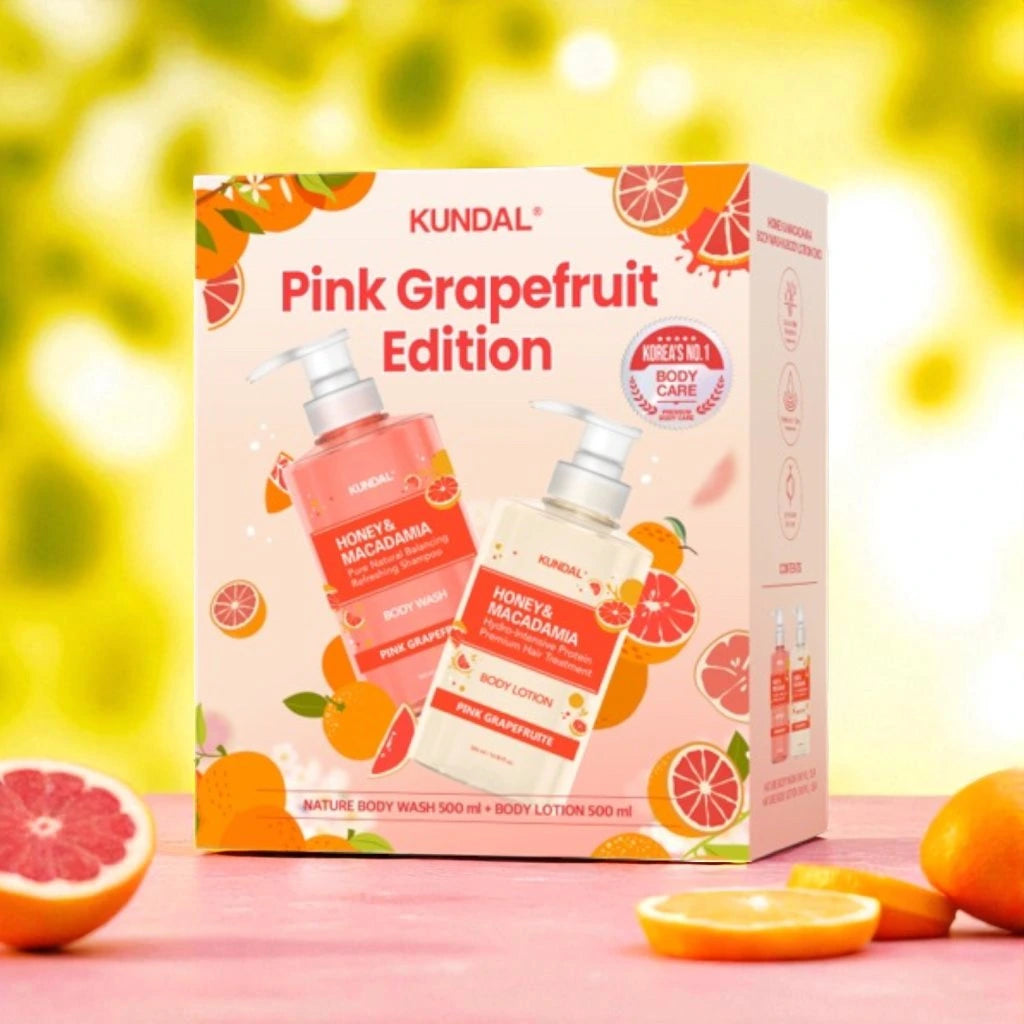 Ķermeņa kopšanas komplekts KUNDAL Honey & Macadamia Body Wash & Lotion Duo Pink Grapefruit Edition