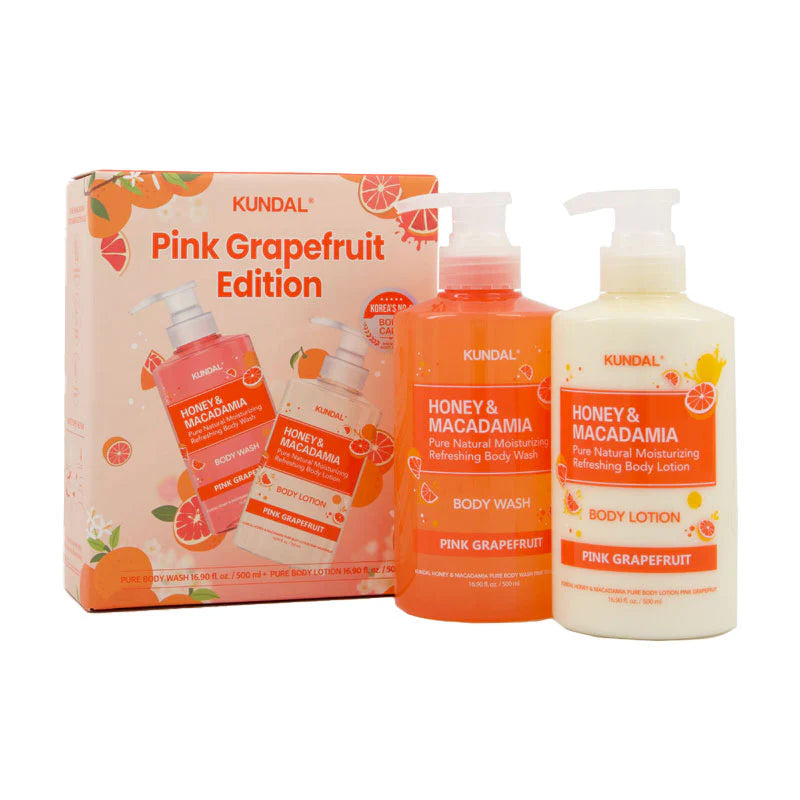 Ķermeņa kopšanas komplekts KUNDAL Honey & Macadamia Body Wash & Lotion Duo Pink Grapefruit Edition