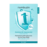 Mitrinoša lokšņu maska Numbuzin No.1 Pantothenic B5 Hyaluronic Active Clear Mask