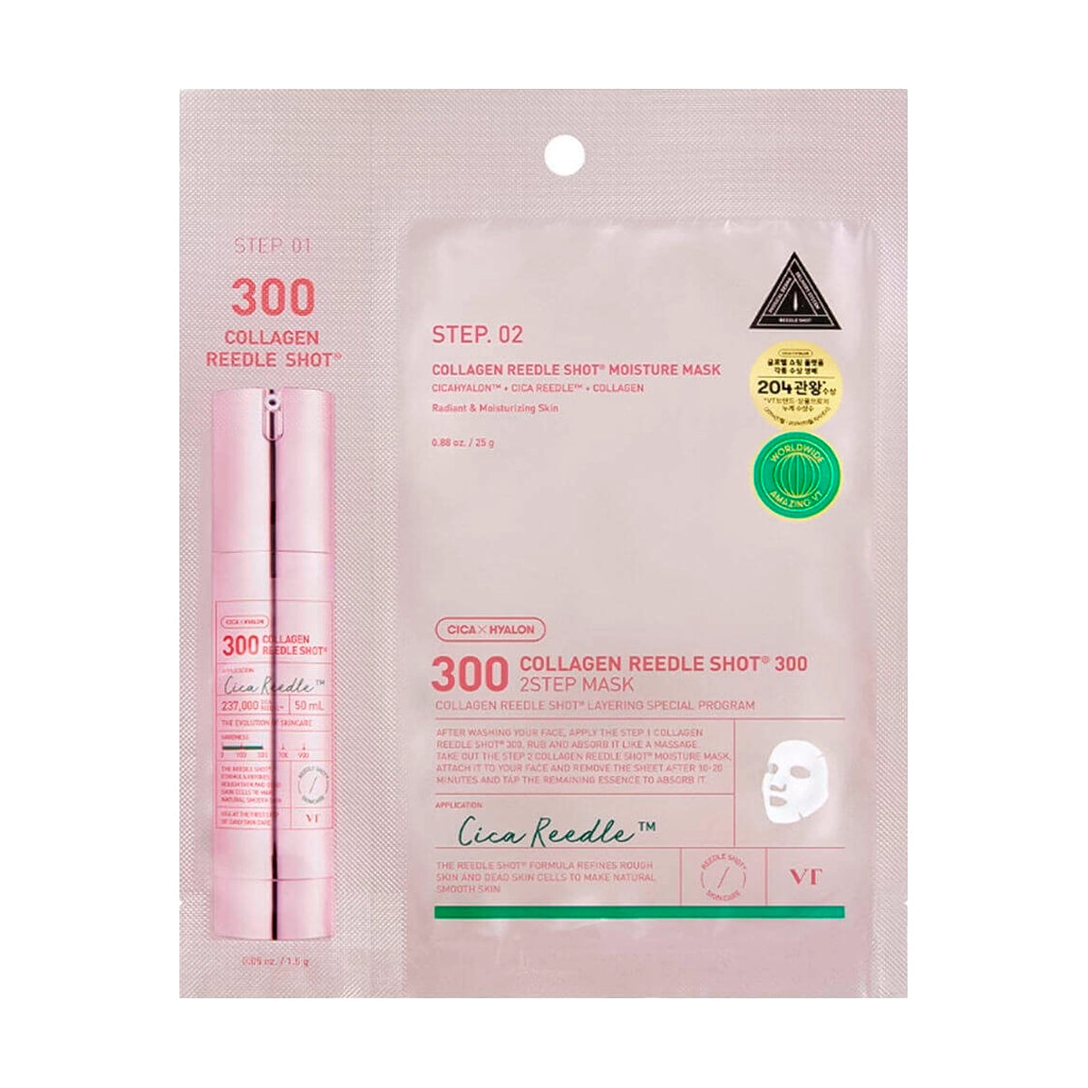 Kolagēna maska ar mikroadatām VT Cosmetics Collagen Reedle Shot 300 2Step Mask