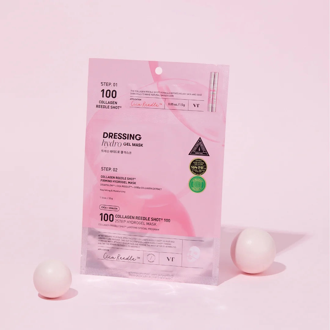 Divu tekstūru hidrogela maska ar kolagēnu VT Cosmetics Collagen Reedle Shot 100 2Step Hydrogel Mask