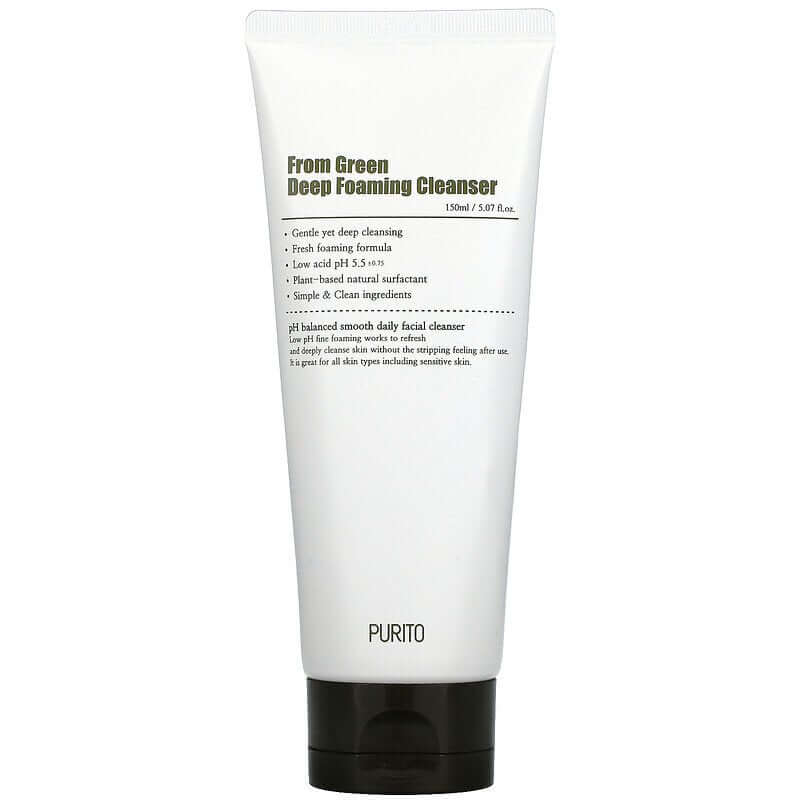 Putas ar zemu skābju saturu, Gotu kolu un zaļo tēju Purito From Green Deep Foaming Cleanser