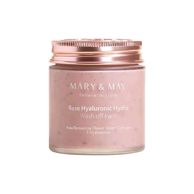 Mālu maska dziļai ādas mitrināšanai Mary&May Rose Hyaluronic Hydra Clow Wash off Pack