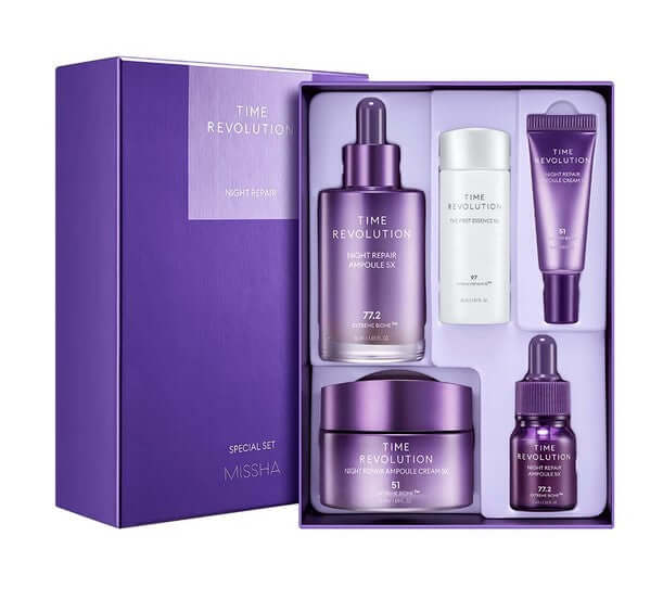 Atjaunojošais komplekts sejai ar probiotiķiem Missha Time Revolution Night Repair Special Set 5x